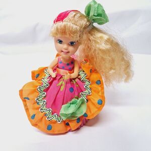 Tonka Vintage Cupcake Girl Doll Tropical Treat Dawn W Skirt Crimped Hair 90s Toy